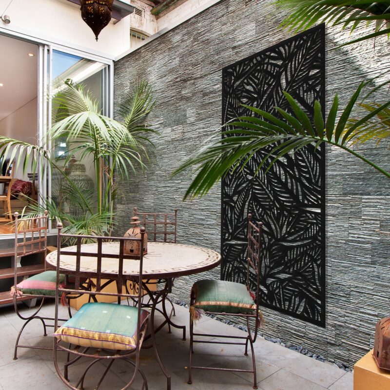 Jack Matrix Decor Screen Bird of Paradise Charcoal Alfresco dining
