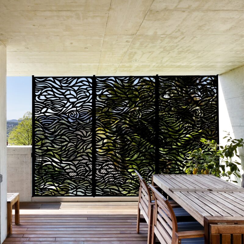 33335 Matrix Decor Screen Ocean Swell Charcoal Lifestyle