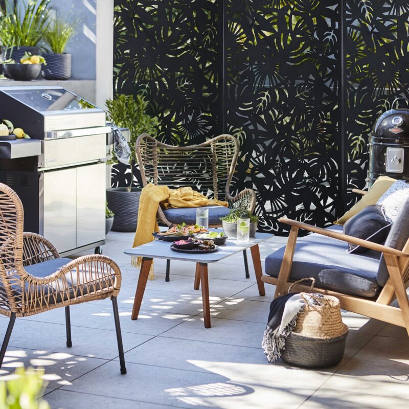 33336 Matrix Decor Screen Rainforest Charcoal Lifestyle